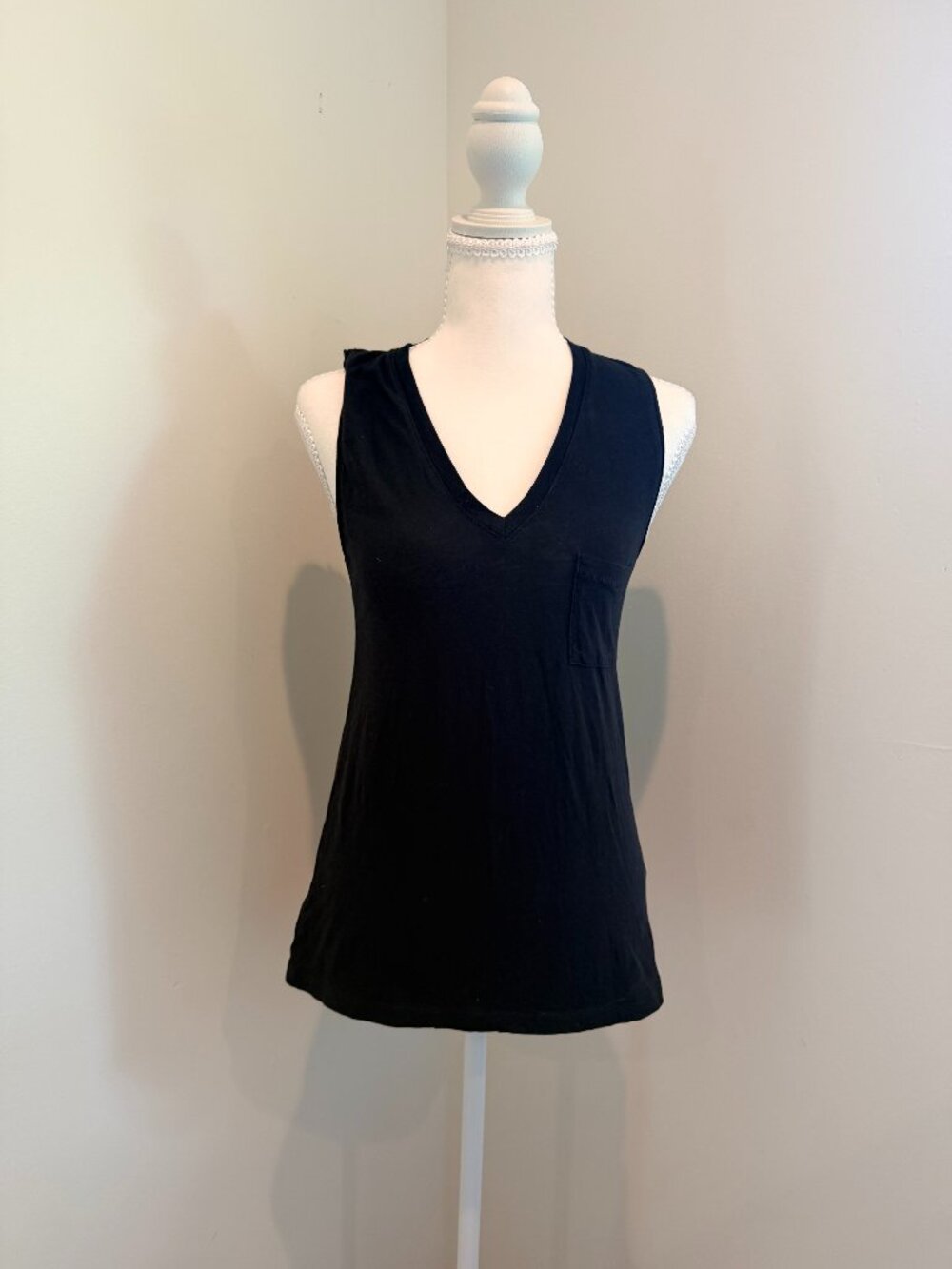 Madewell Black Tank with Front Pocket Size XS